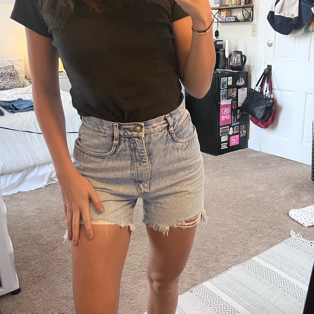 Light Blue Distressed Shorts
